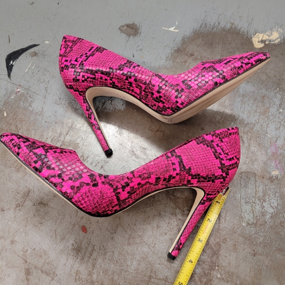 HOT PINK! JESSICA SIMPSON HEELS SZ 8.5 ANIMAL PRINT SHOES - Picture 6 of 8